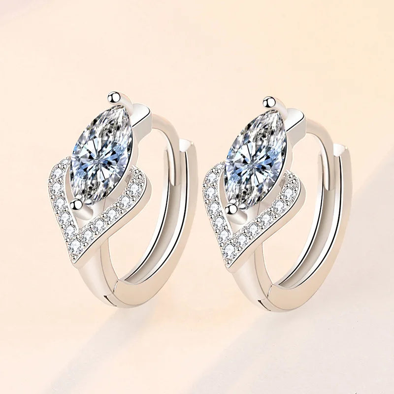 New 925 Sterling Silver Heart Hoop Earrings Stud Earrings Silver Women Star Butterfly Earrings for Women Jewelry Gift E523
