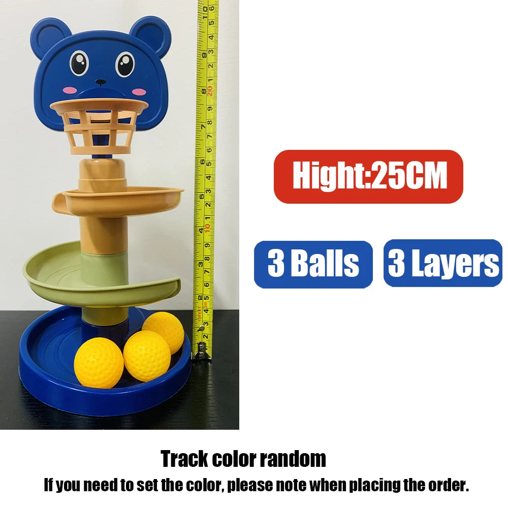 Baby Toys Rolling Ball Pile Tower Early Educational Toy For Babies Rotating Track Educational Baby Gift Stacking Toy For Kids