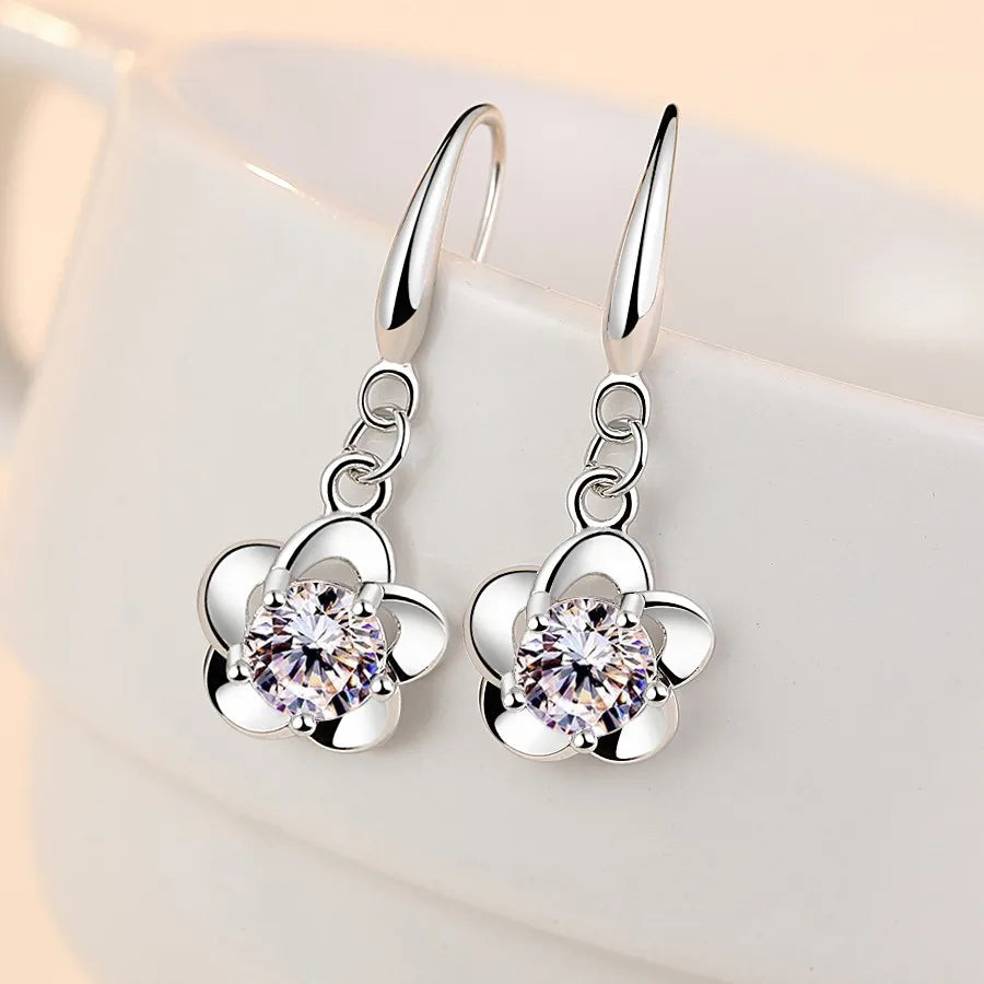 New 925 Sterling Silver Heart Hoop Earrings Stud Earrings Silver Women Star Butterfly Earrings for Women Jewelry Gift E523