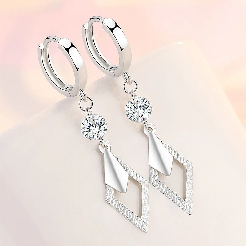 New 925 Sterling Silver Heart Hoop Earrings Stud Earrings Silver Women Star Butterfly Earrings for Women Jewelry Gift E523