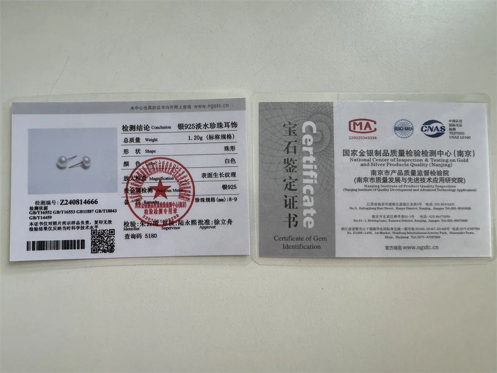 100% Natural Freshwater Pearl Stud Earrings Real 925 Sterling Sliver Earring Cultured White Pearl For Women Earring Jewelry