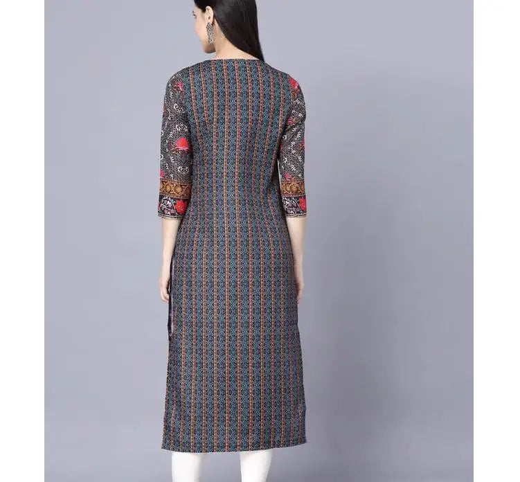 India Women Shirt Long Robe Kurta Spring Tops New