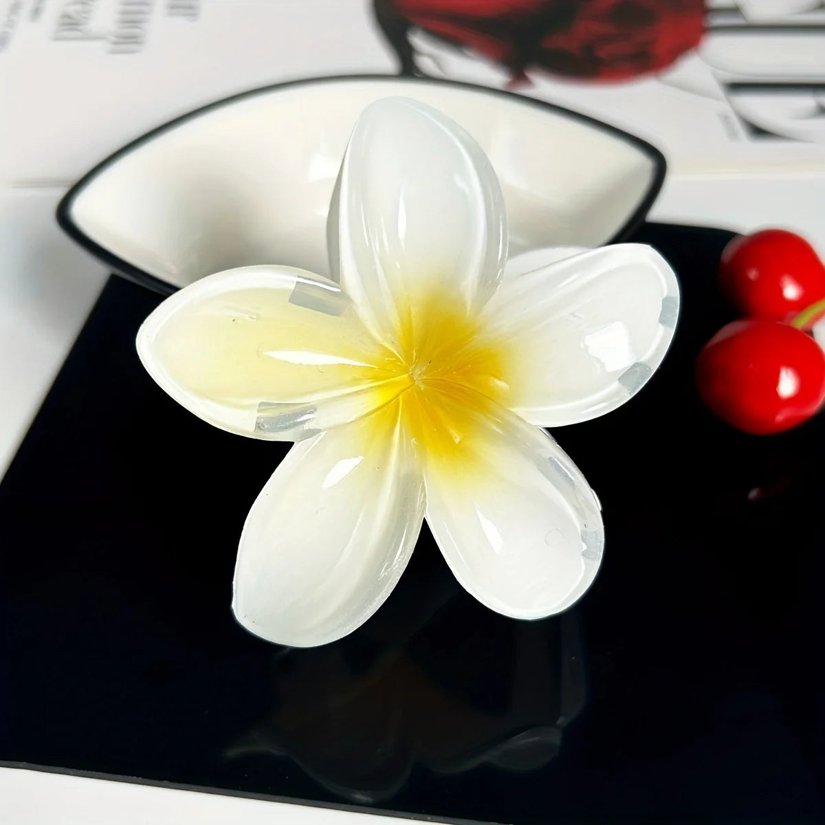 Five-petal flower Summer Super Fairy Vacation style frangeria Grab clip Shark Clip Acrylic flower hair grab hair accessories bac