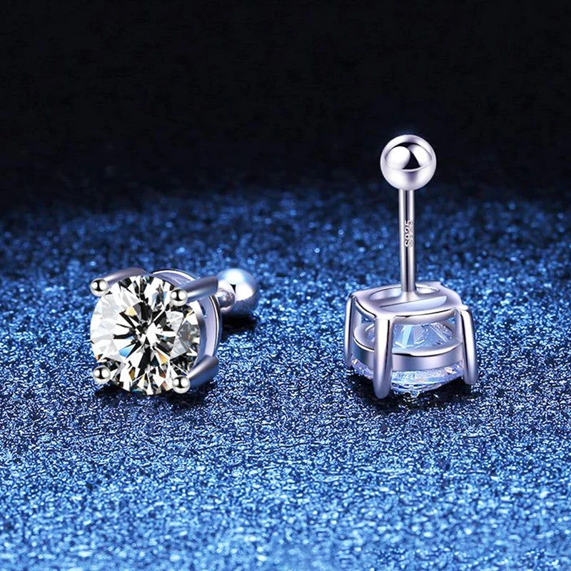 Premium 0.5-2ct Moissanite Diamond Stud Earrings for Women Orginal 925 Sterling Silver Screw Back Women Moissanite Earring 2025