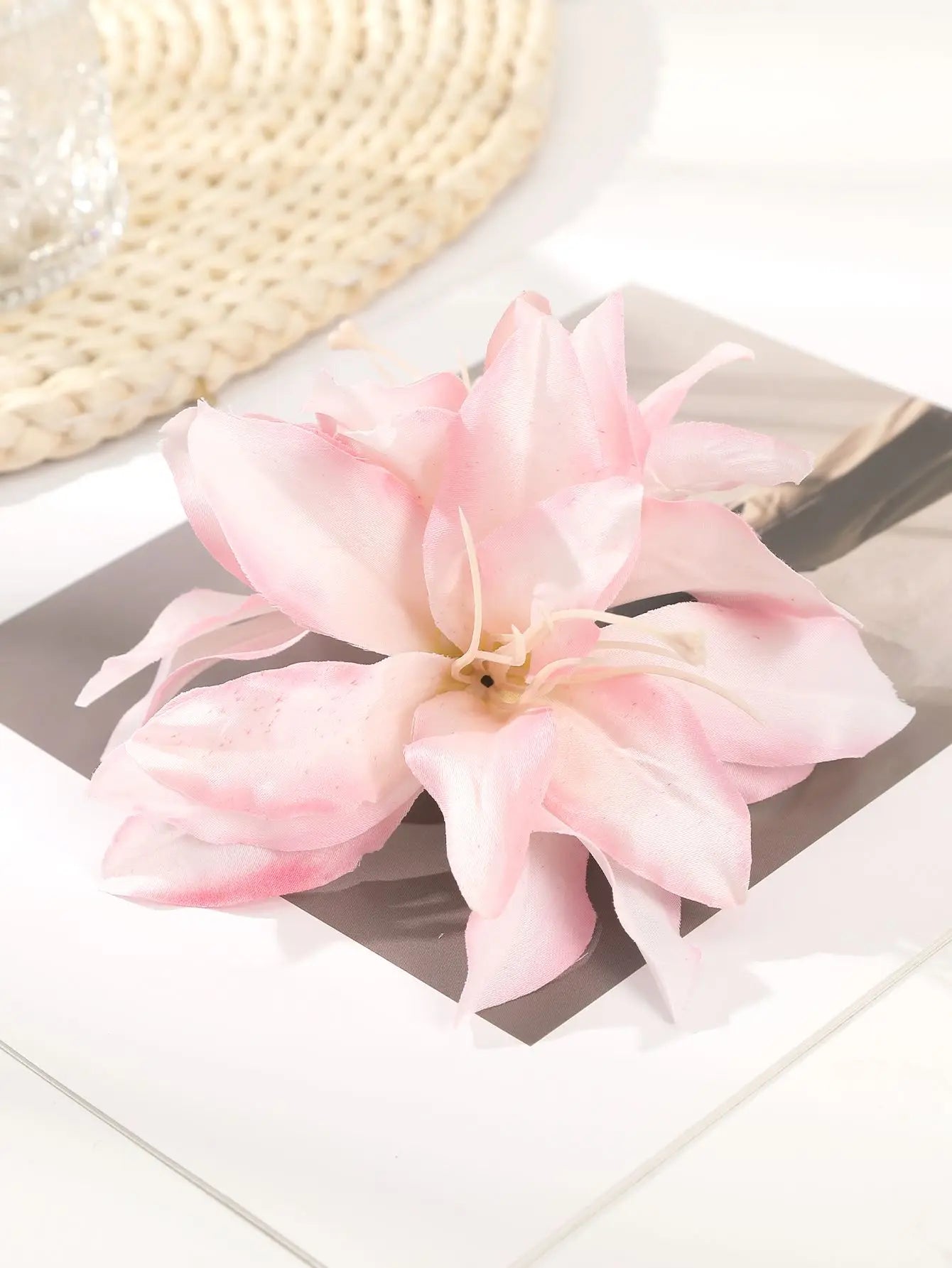 AWAYTR Elegant Bohemian Flower Small Hair Clips Faux Flower Side Pins Hairpin Vacation Beach Hair Accessories for Women