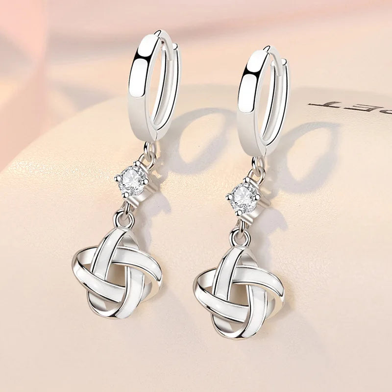 New 925 Sterling Silver Heart Hoop Earrings Stud Earrings Silver Women Star Butterfly Earrings for Women Jewelry Gift E523