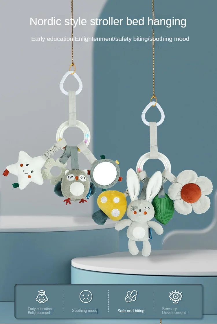 Baby Toys for 0 3 6 12 Months Rainbow Activity Plush Animal Stroller Hanging Toy for Baby Car Seat Crib Travel Sensory Baby Toys