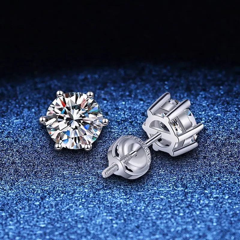 Premium 0.5-2ct Moissanite Diamond Stud Earrings for Women Orginal 925 Sterling Silver Screw Back Women Moissanite Earring 2025