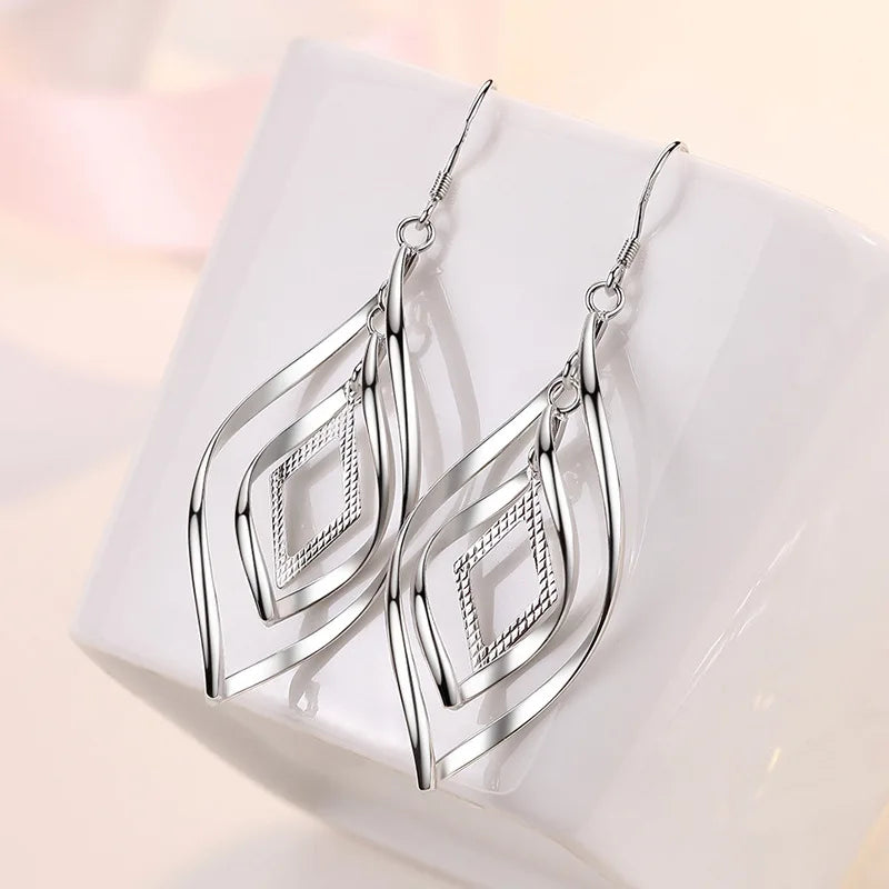 New 925 Sterling Silver Heart Hoop Earrings Stud Earrings Silver Women Star Butterfly Earrings for Women Jewelry Gift E523